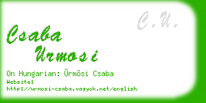 csaba urmosi business card