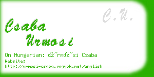 csaba urmosi business card